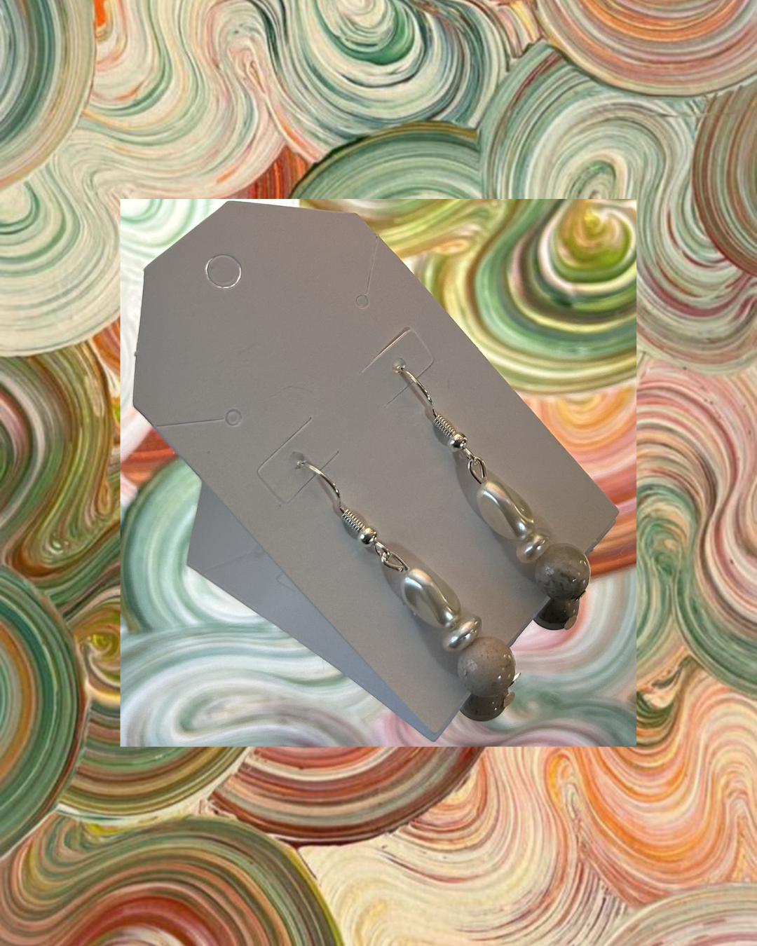 Pearl and Pebble Earrings